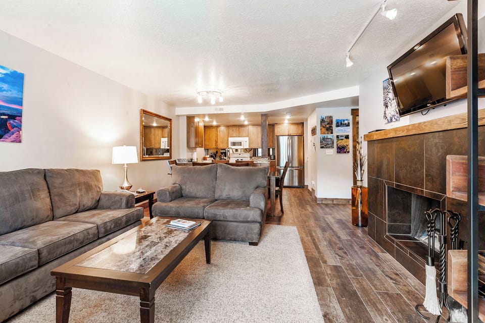 Living Room with Sleeper Sofa and Fireplace