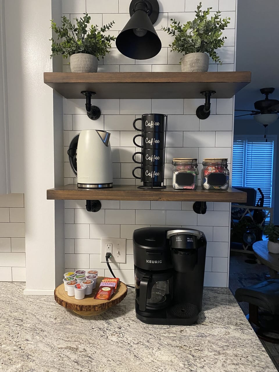 Coffee and tea bar.