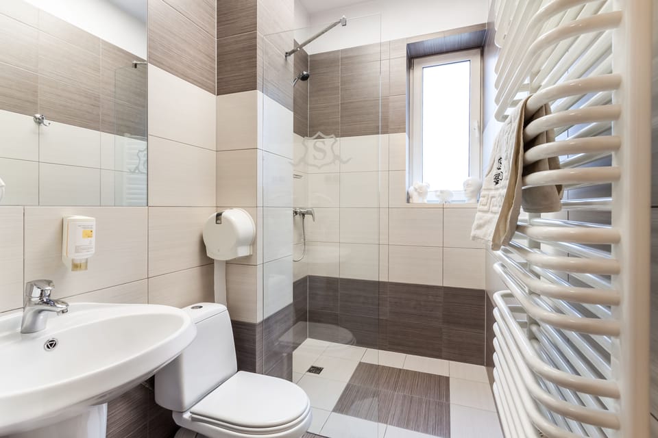 Deluxe Double Room, 2 Twin Beds | Bathroom | Shower, free toiletries, hair dryer, slippers
