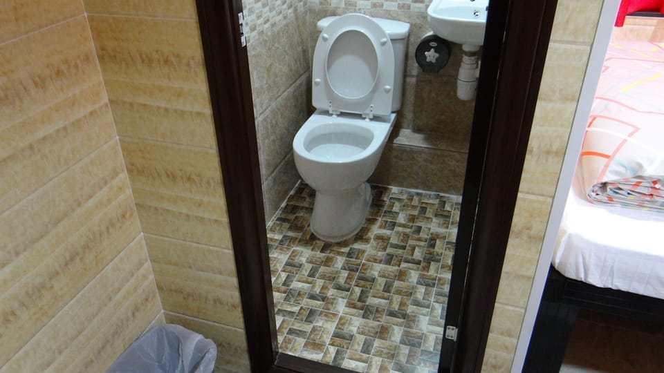 Shower, free toiletries, hair dryer, slippers