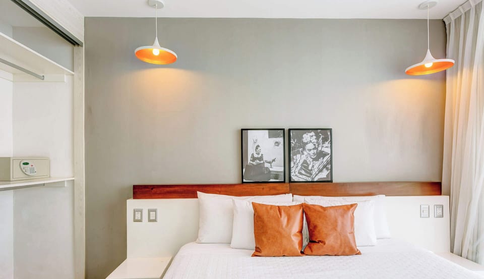 Bedside lighting and shelves