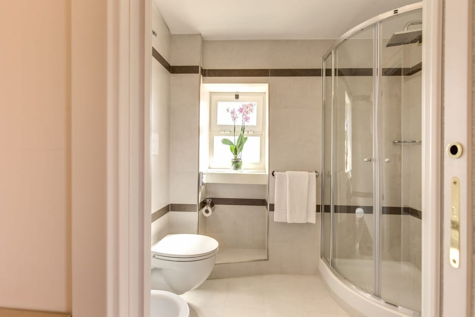 Free toiletries, hair dryer, bathrobes, bidet