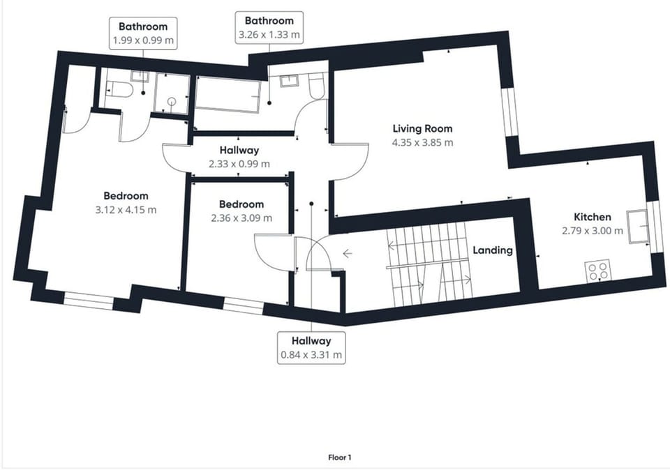 House | 2 bedrooms, desk