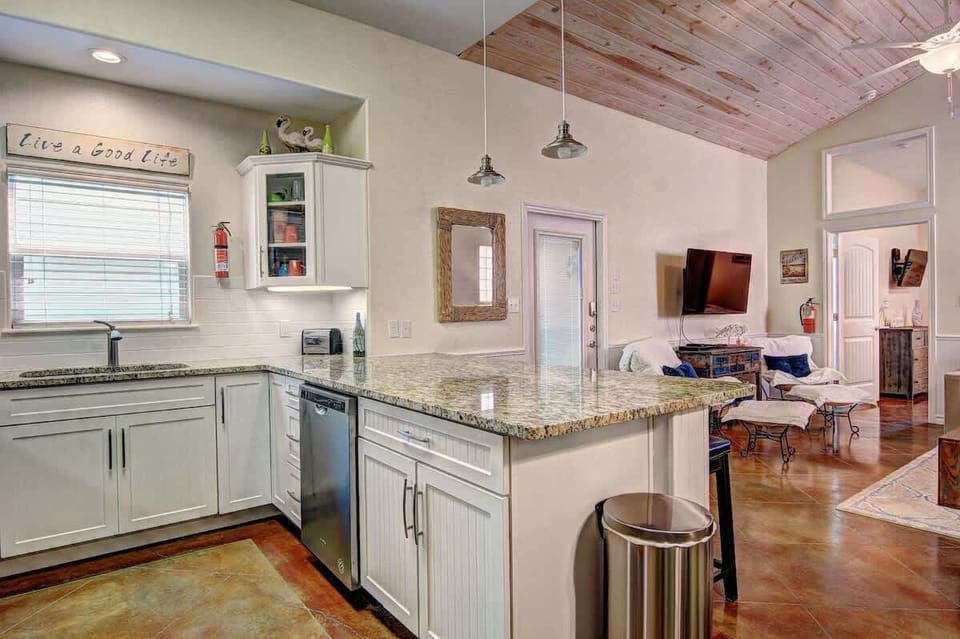 Kitchen opens up to the living room