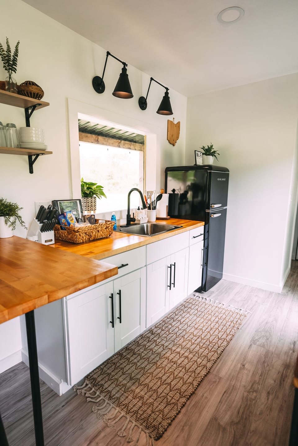 Kitchen Sink and Fridge -Nova Cottage