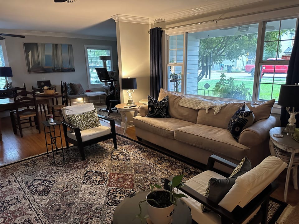 Warm and inviting space.