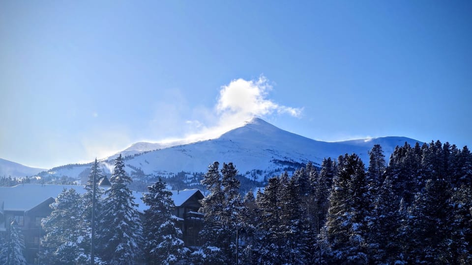 Majestic view of snow-covered mountains at Beaver Run.