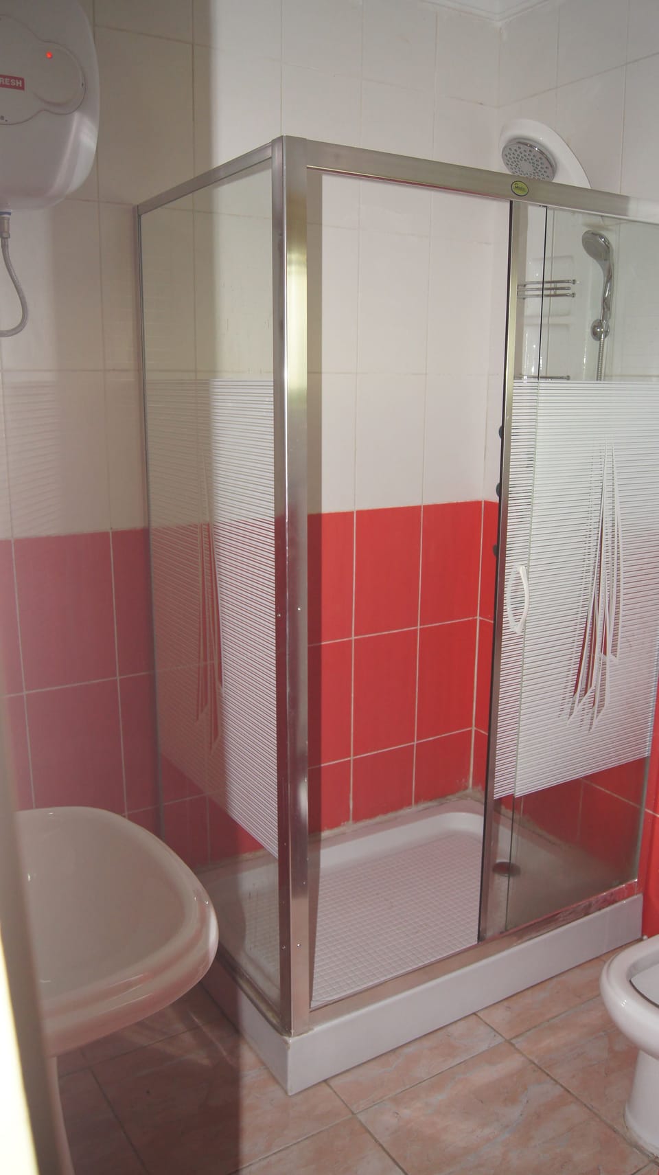 Shower, free toiletries, hair dryer, bathrobes