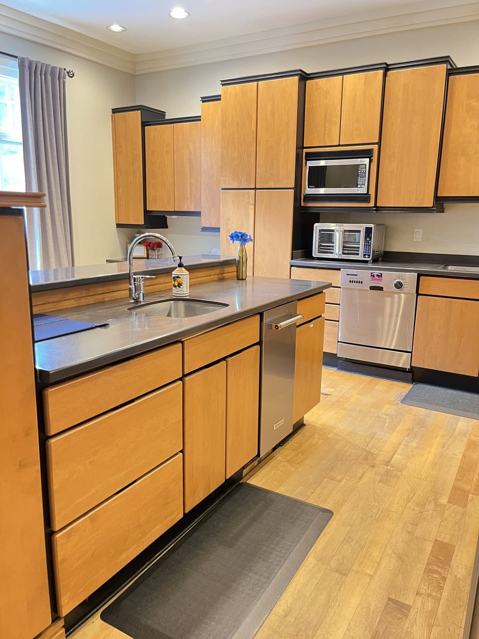 Large kitchen with two sinks and every amenity needed