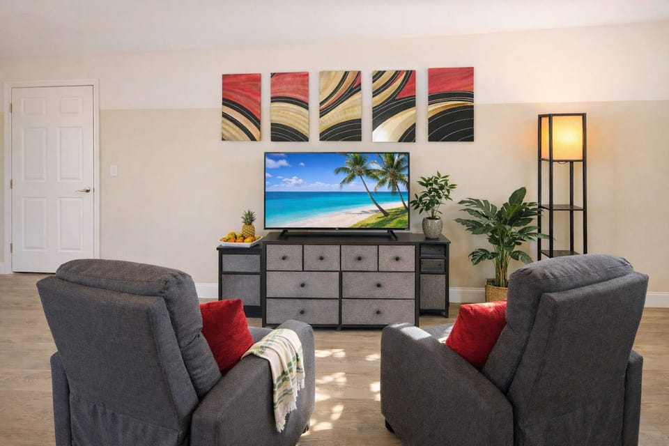 Relaxing Living Area with Big TV