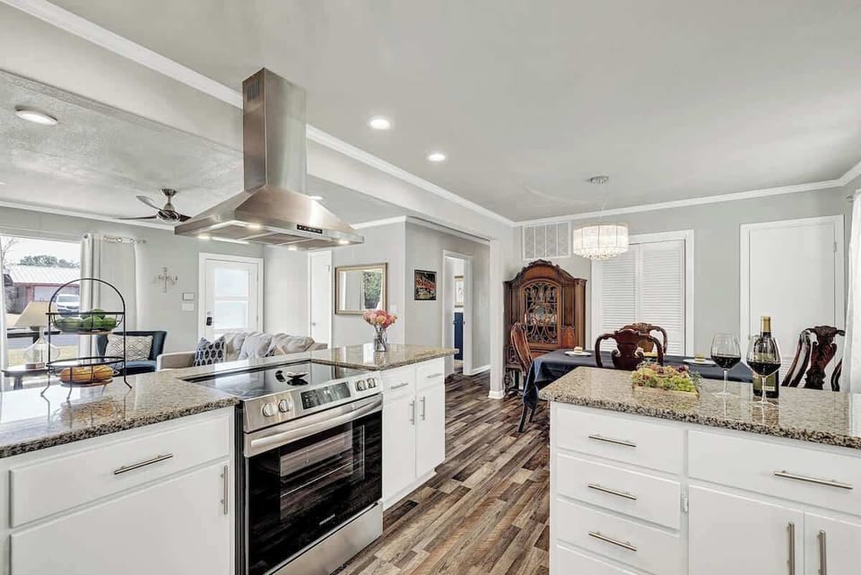 Open concept allows the conversation to flow.