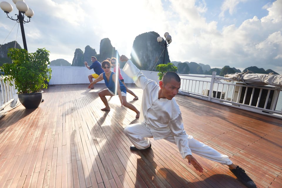 Signature Royal Halong Cruise Docked boat in Vietnam