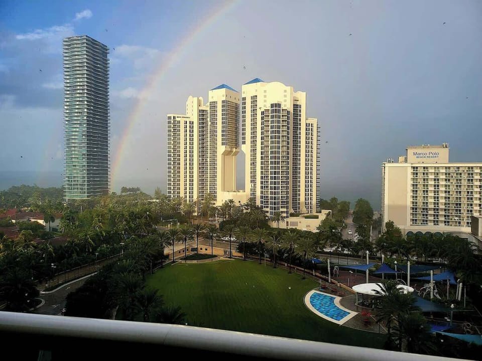 Miami gets some spectacular weather. We love watching thunderstorms from the balcony and the frequent rainbows after.