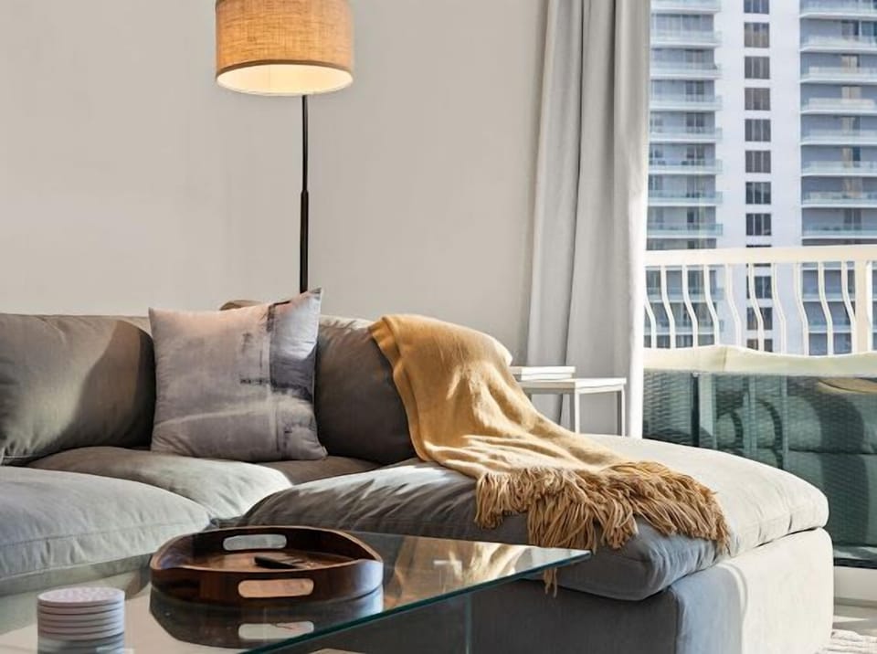 Down-filled sofa to kick back and stretch out.