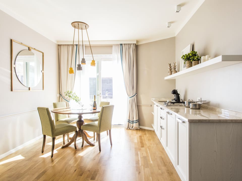 Exclusive Apartment, Balcony, Sea View | Private kitchen | Full-size fridge, microwave, stovetop, dishwasher