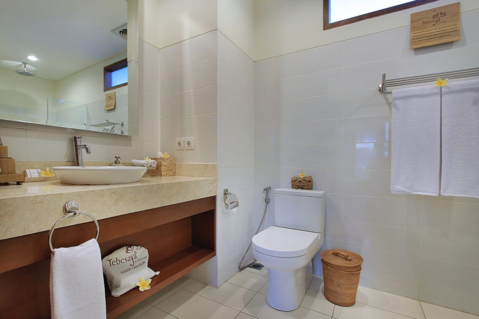 Free toiletries, hair dryer (on request), slippers, towels