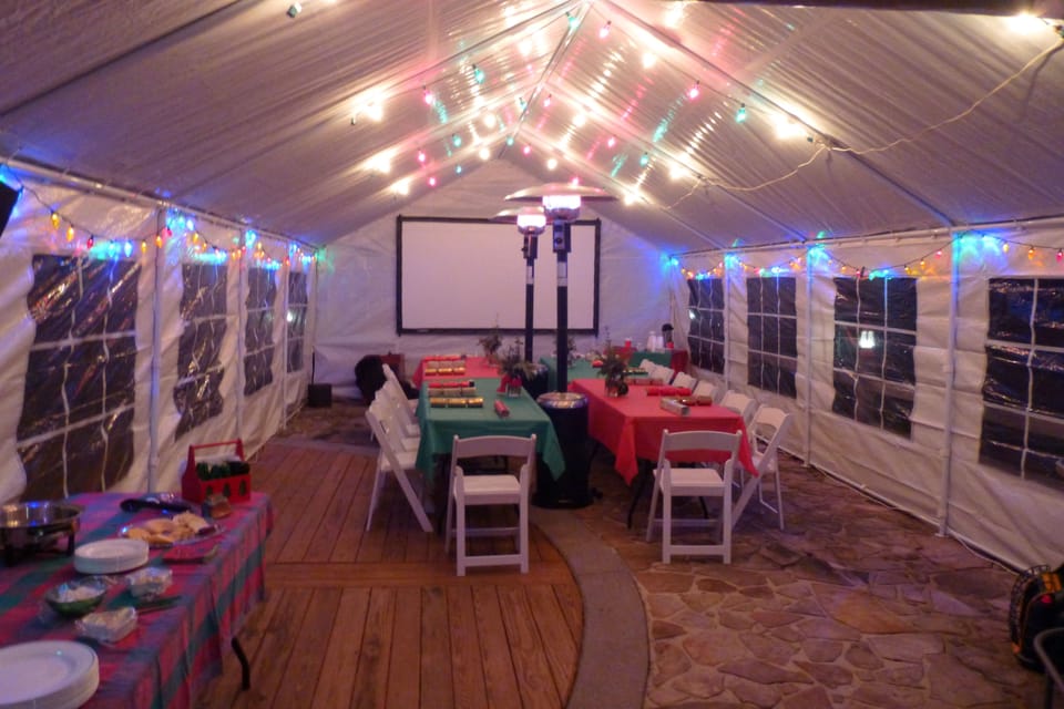 Outdoor banquet area