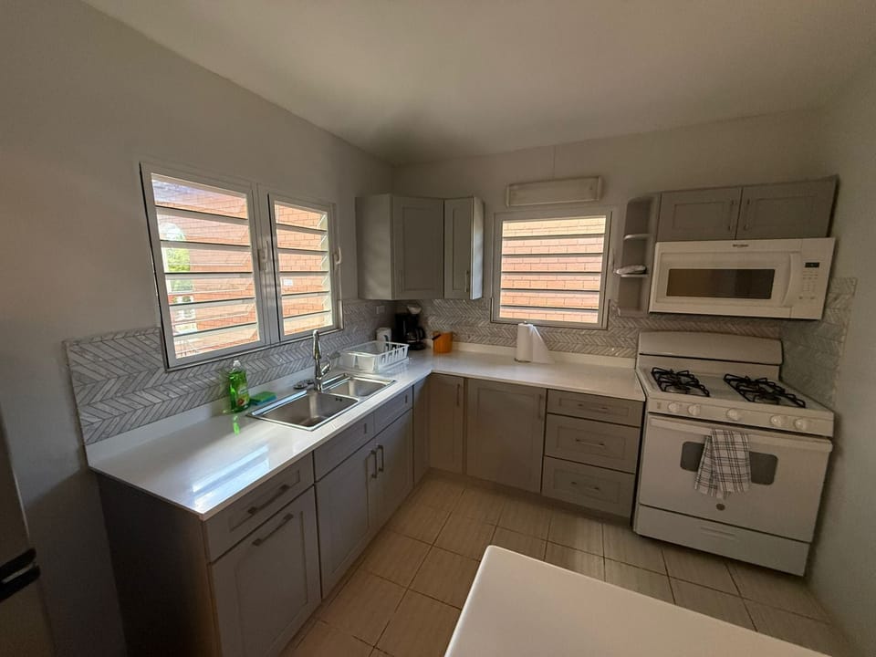 Triple Room with Joint Kitchen and Living Room | Private kitchen | Full-size fridge, microwave, oven, electric kettle