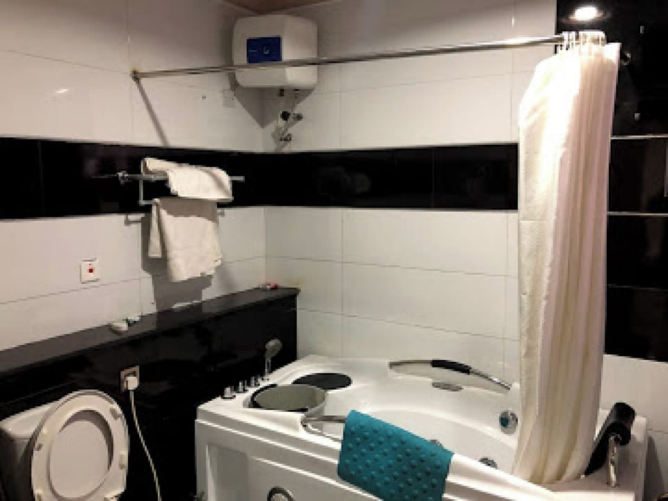 Room, 1 Bedroom, Accessible, Smoking | Bathroom shower