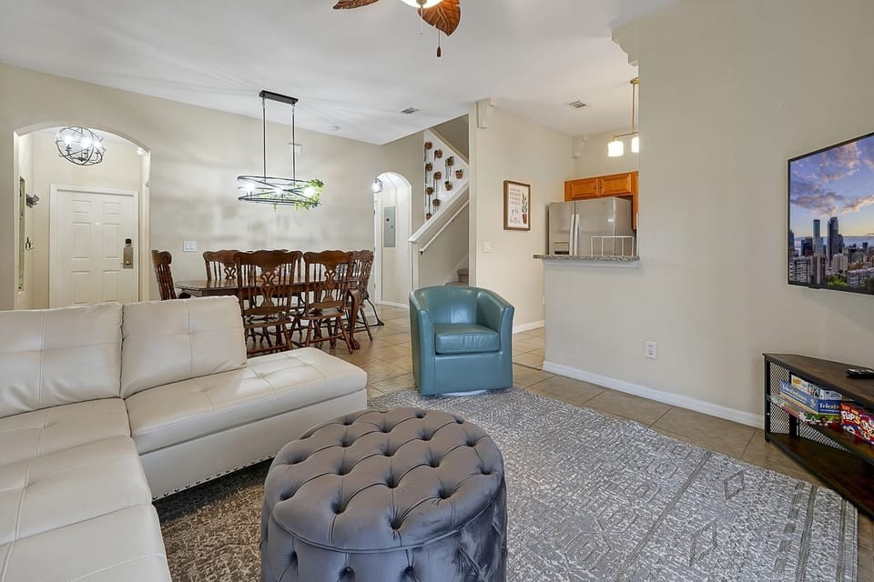 Spacious and inviting. The open-plan layout creates a smooth flow between the lounge, dining area, and kitchen, making it the perfect hub for your group.