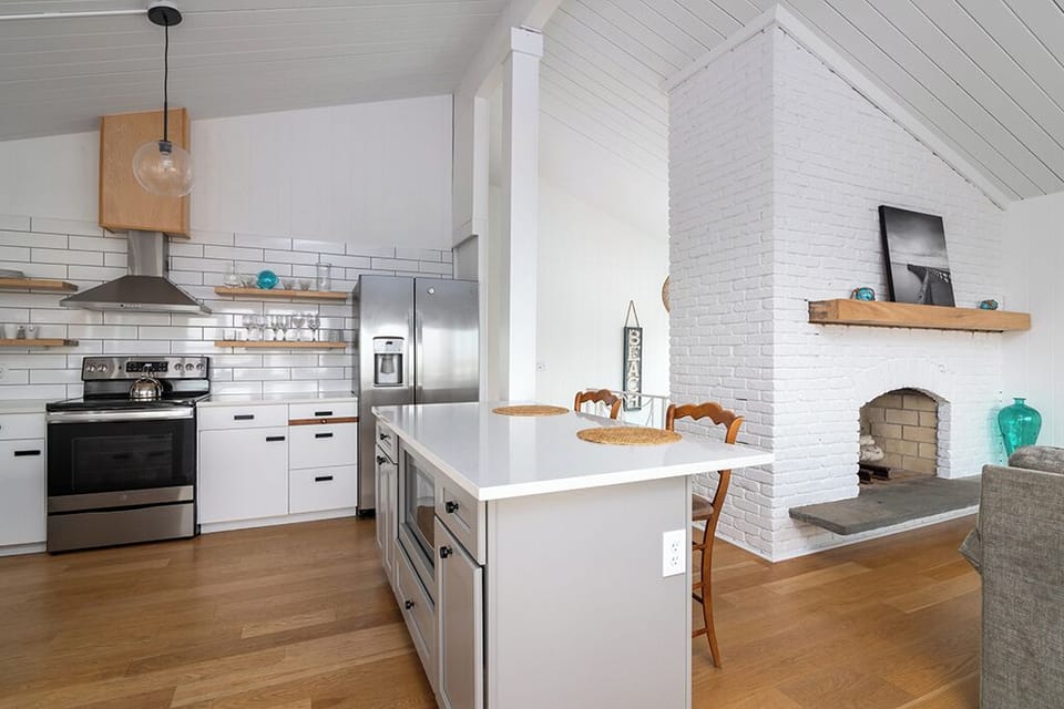 Kitchen and island