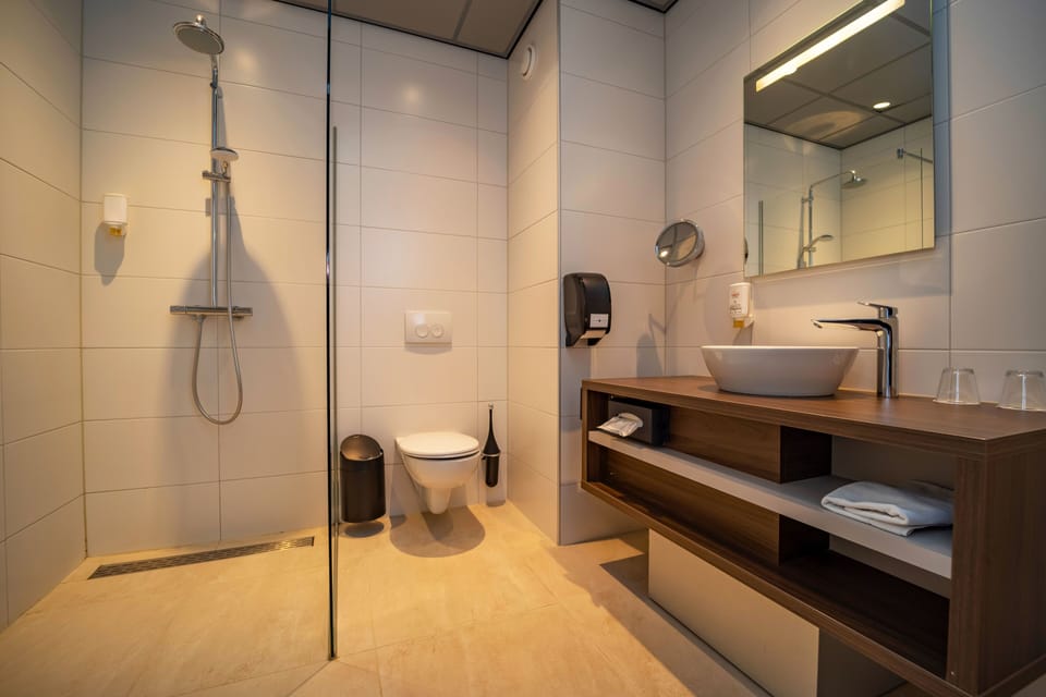 Comfort Double Room | Bathroom | Eco-friendly toiletries, hair dryer, towels