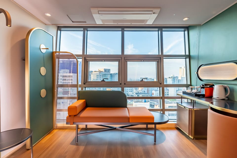 Premium Twin Room, City View | Desk, laptop workspace, blackout drapes, free WiFi