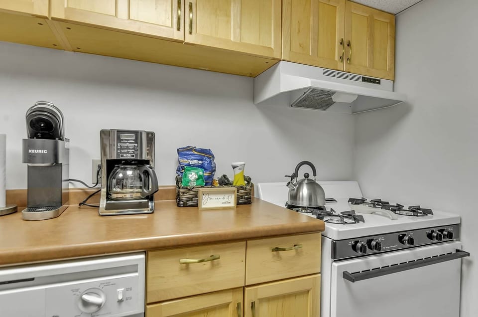 Kitchen stocked with the essentials for your stay