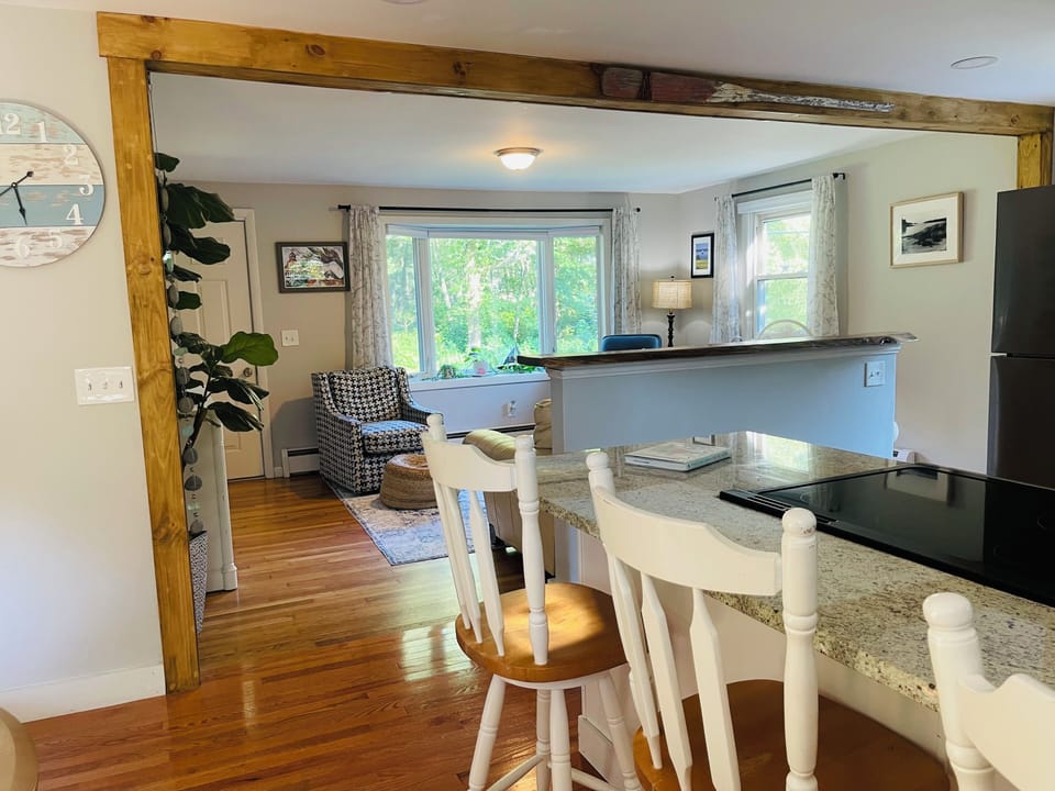 kitchen, open concept, stools at counter