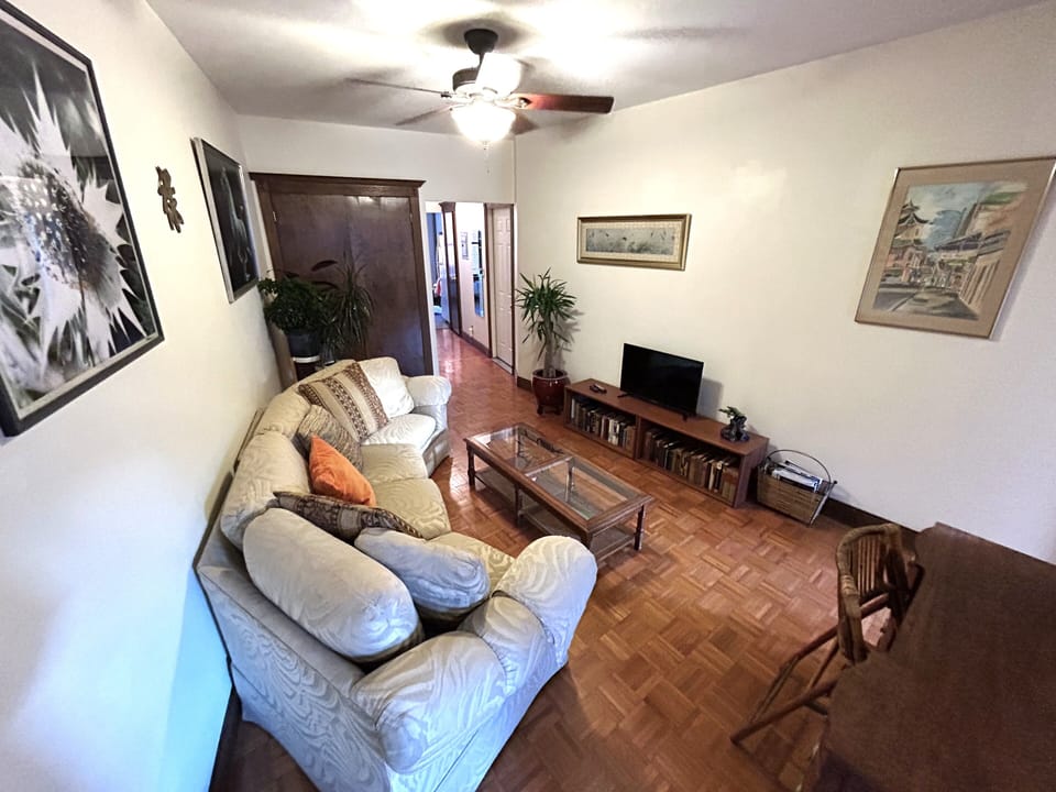 The living area has a smart TV and free, high-speed WIFI. 