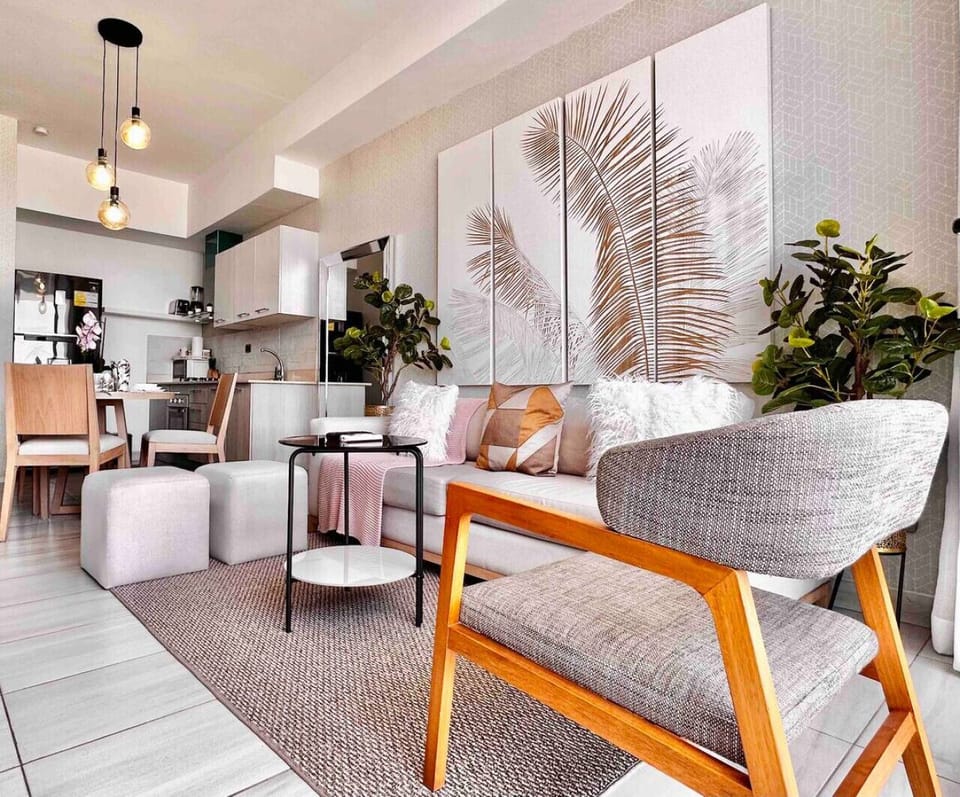 Living room with smart tv