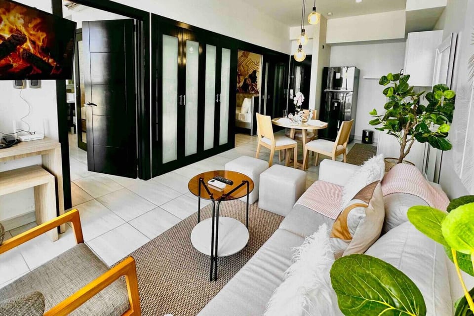 Living room and dining room