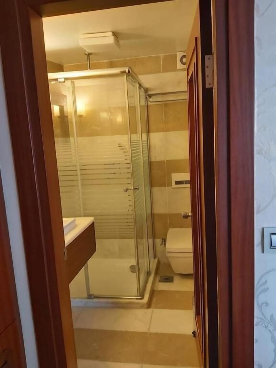 Traditional Penthouse | Bathroom | Hair dryer, slippers, towels, soap