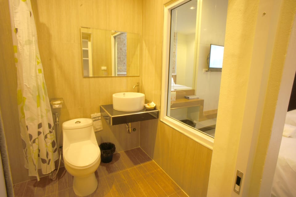 Shower, hair dryer (on request), towels