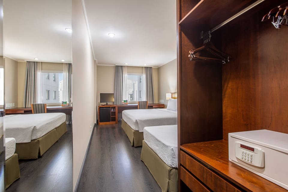 In-room safe, desk, laptop workspace, blackout drapes