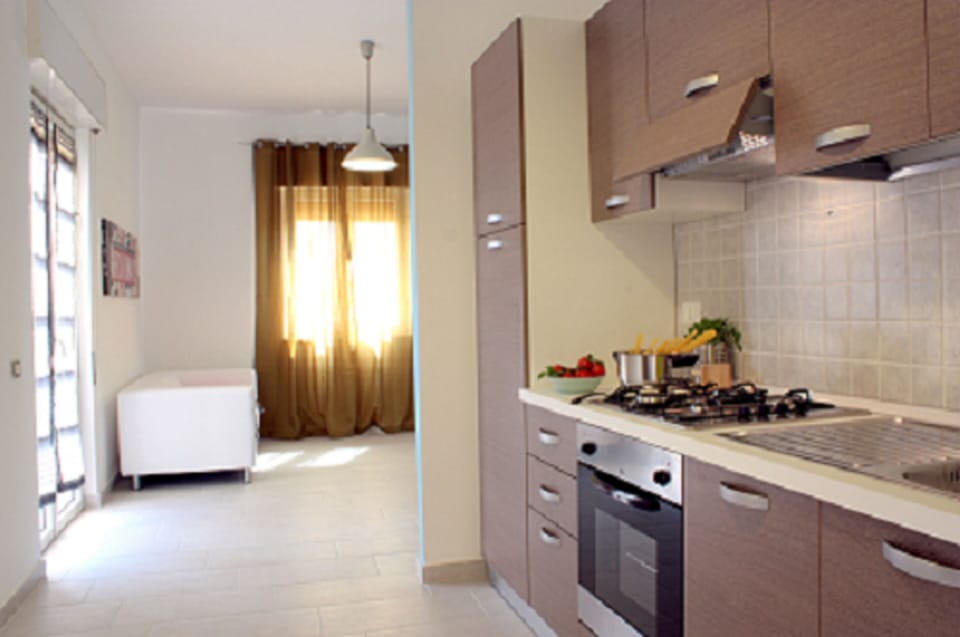 Basic Apartment | Private kitchen | Full-size fridge, oven, stovetop, coffee/tea maker