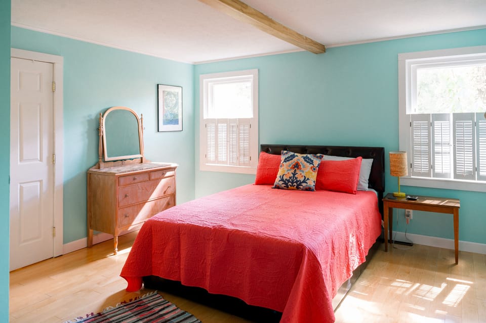 Primary bedroom with bathroom attached.
