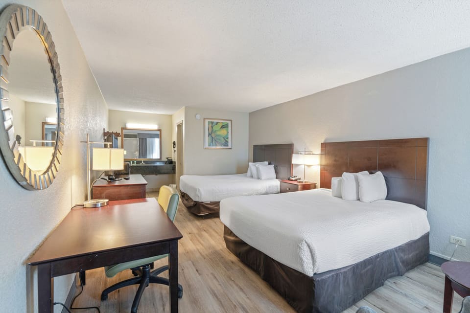 Standard Double Room, 2 Queen Beds, Smoking | In-room safe, iron/ironing board (on request), WiFi (free), bed sheets