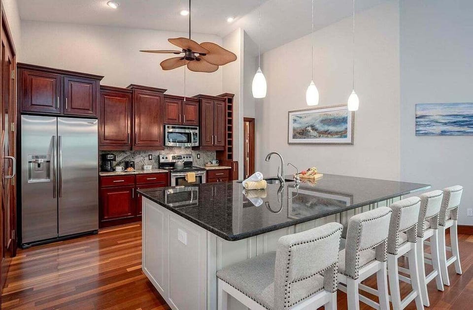 Kitchen Offers a Huge Center Island with Seating Options