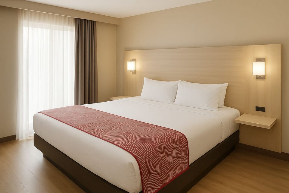 Room, 1 King Bed, Non Smoking | Desk, laptop workspace, blackout drapes, iron/ironing board