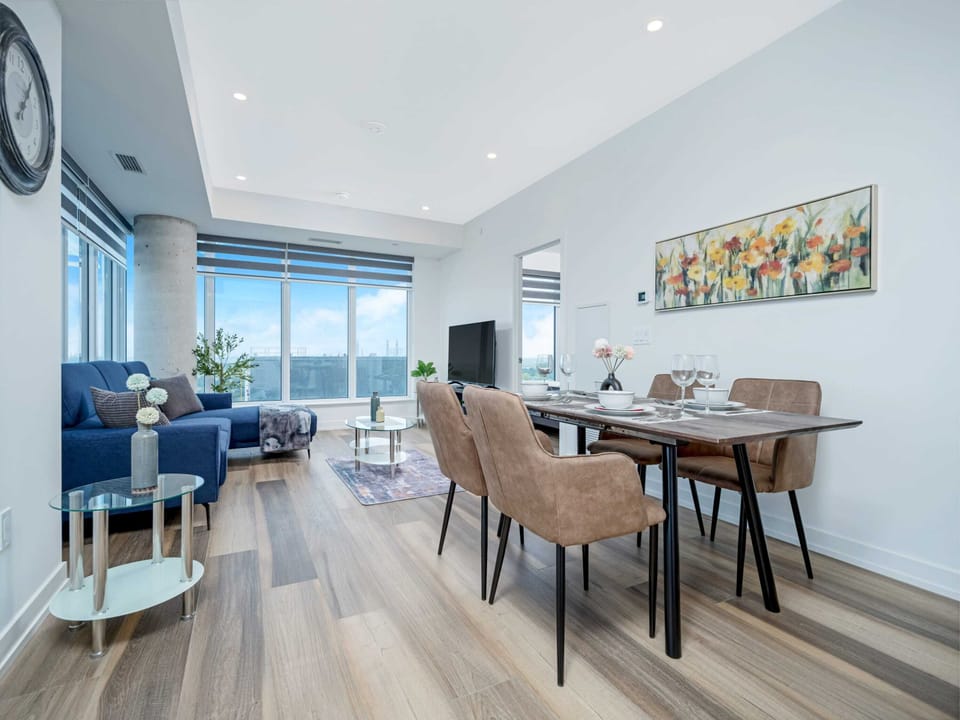 Open Dining Area With Modern Furniture And Bright Natural Light
