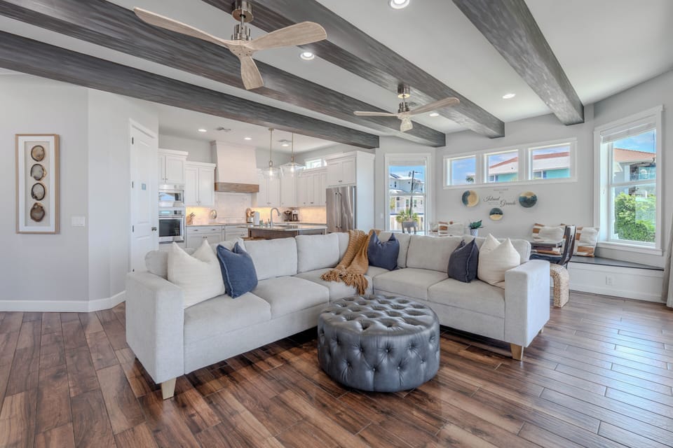 Open Coastal Living Room Design
