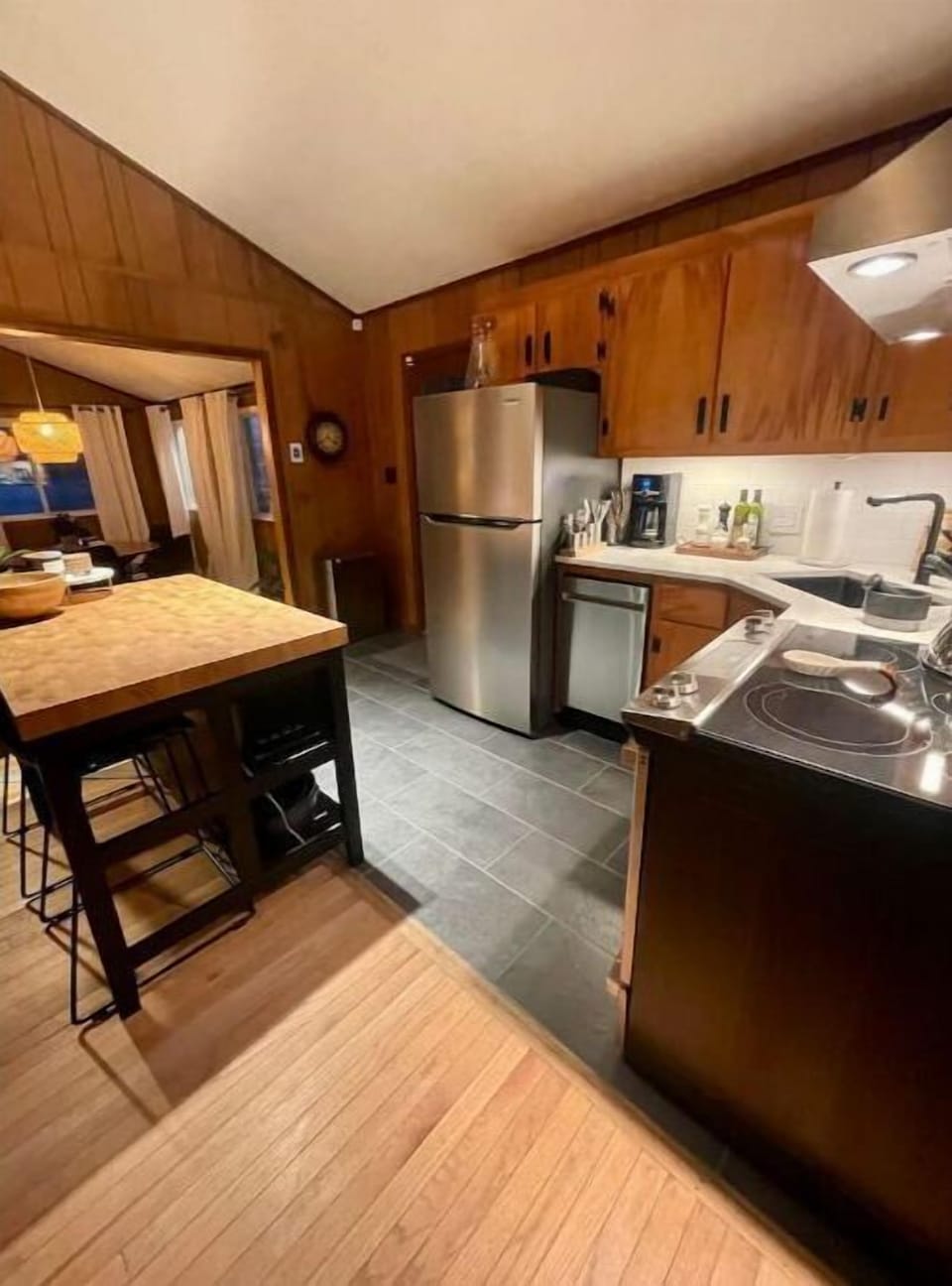 Updated kitchen with stainless appliances, and heated floor keeps your toes warm