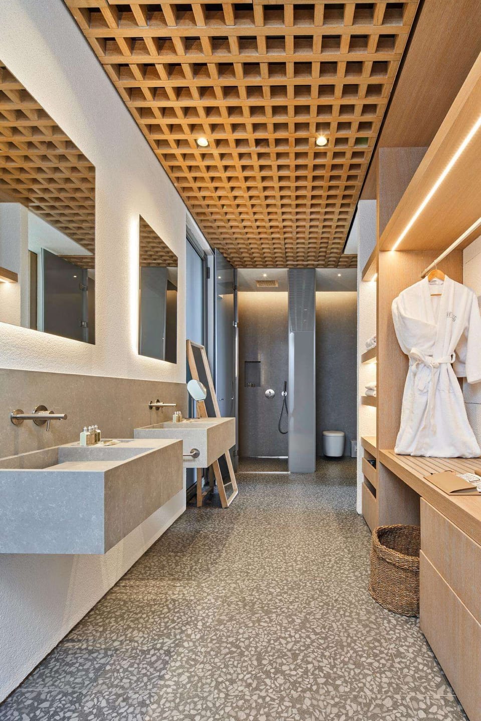 Shower, free toiletries, hair dryer, bathrobes