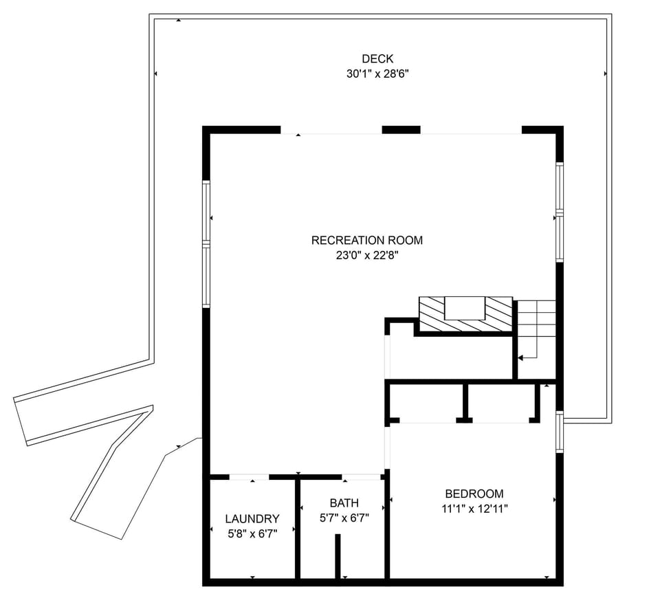 LOWER LEVEL: mostly accurate, except: *Measurements are slightly off as the home is 1916 sf plus about 1,300-1,400 of decking area