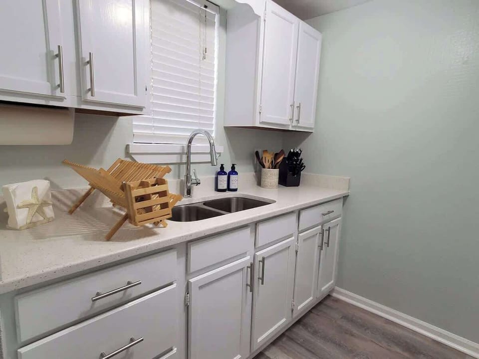 Kitchen fully stocked with all your cooking essentials, spices, blender toaster, coffee and much more!