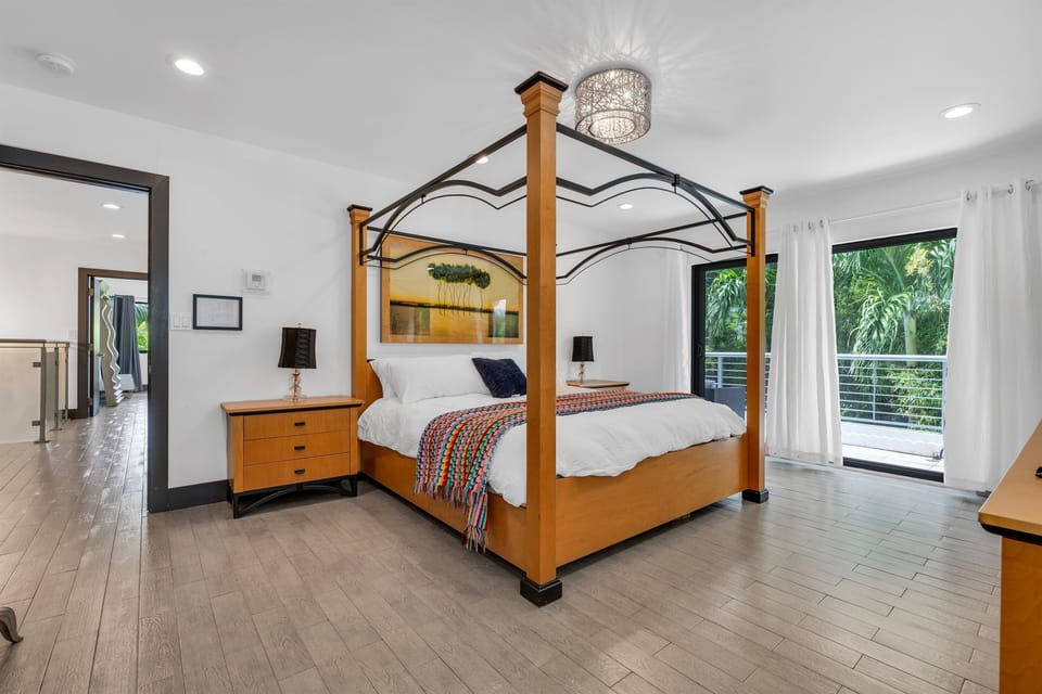 Enjoy a peaceful nighttime read with the bedside lamps on the nightstands, creating the perfect ambiance before you drift off to sleep.