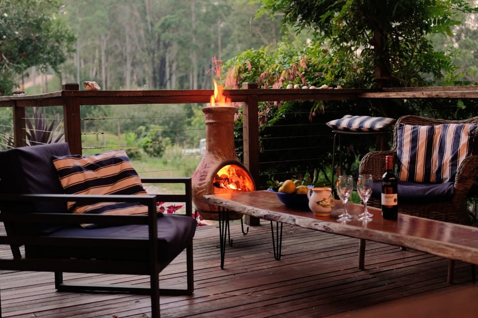 Enjoy an outdoor fire of an evening, with the chiminea on the verandah.