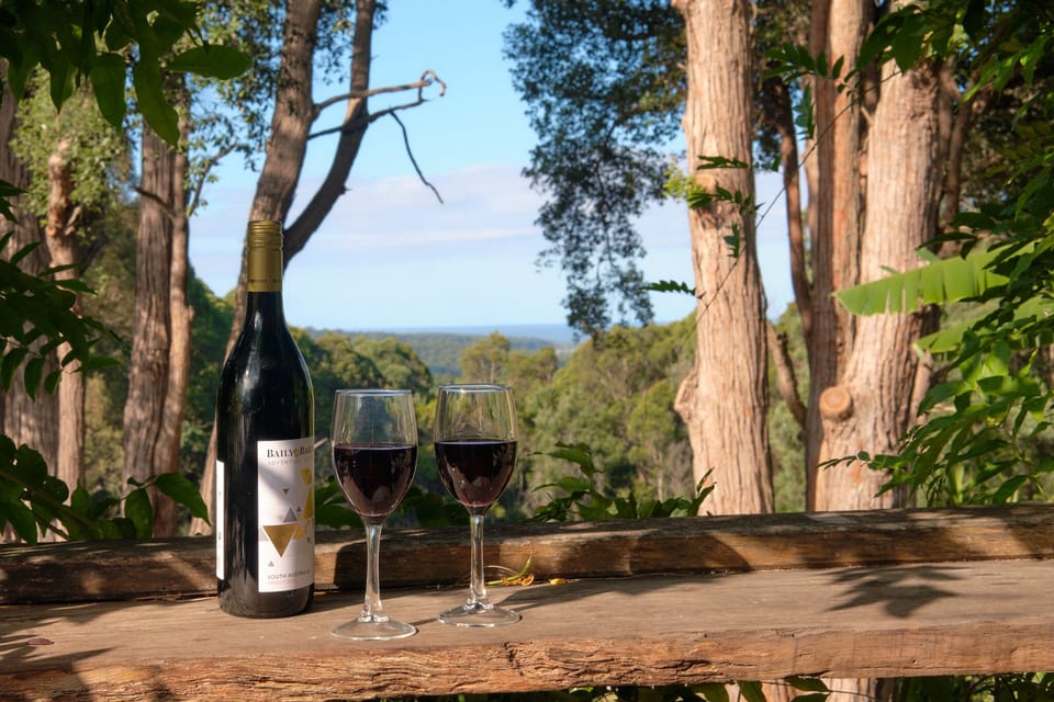 Verandah of Bawley Ridge Farmhouse with sea view - perfect for sunrise or sunset