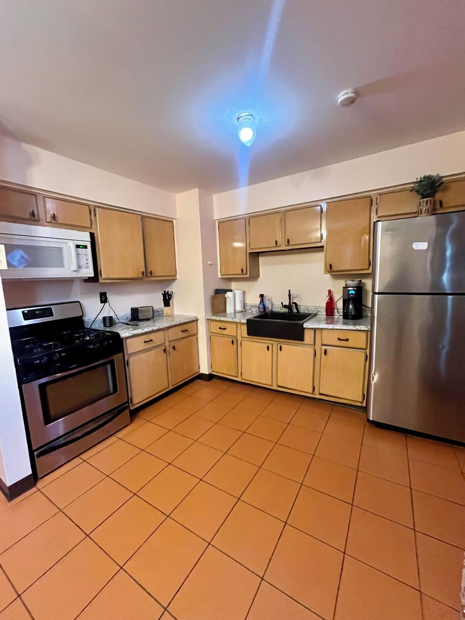 Fully equipped kitchen with everything you need for cooking and extended stays